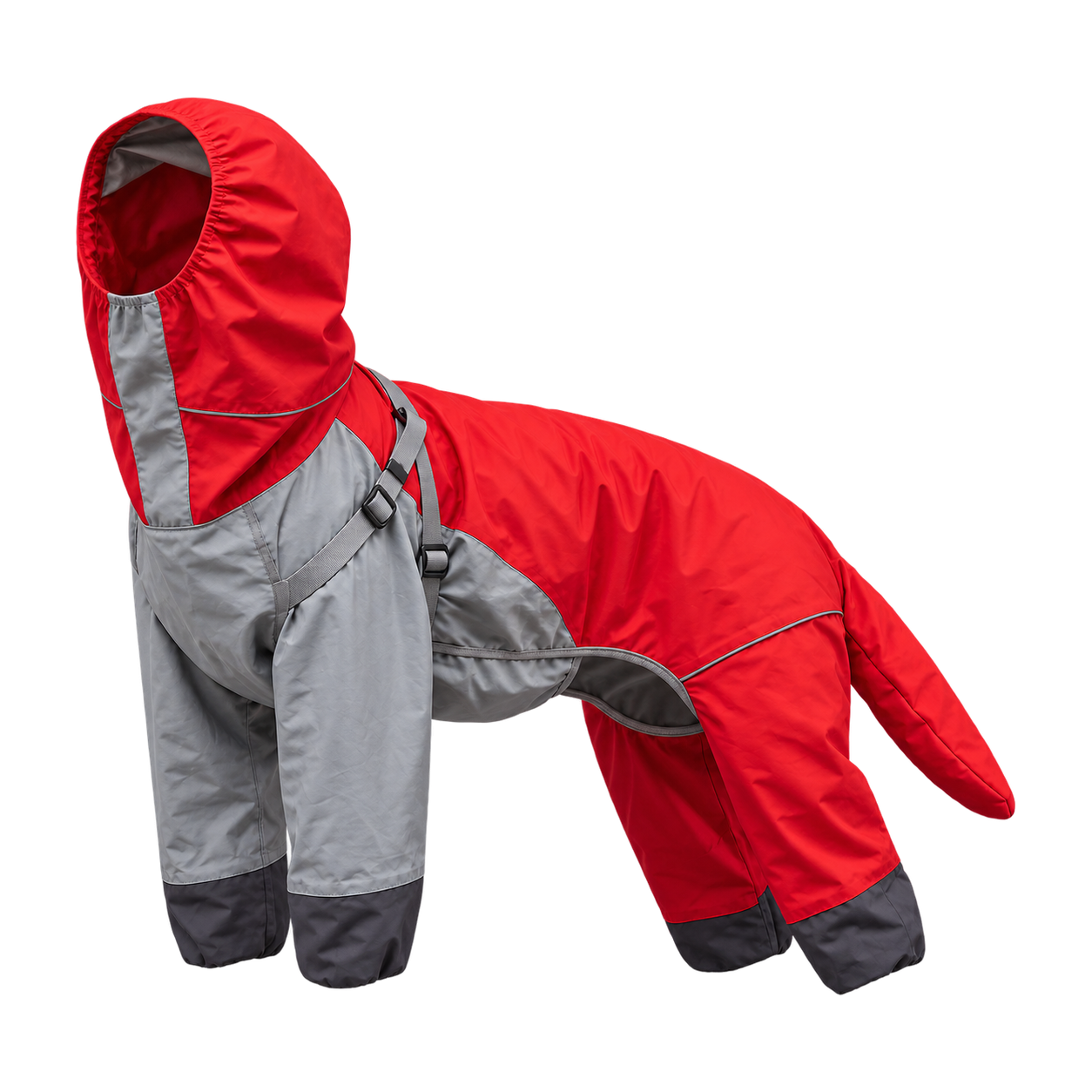 Full-coverage hooded dog raincoat